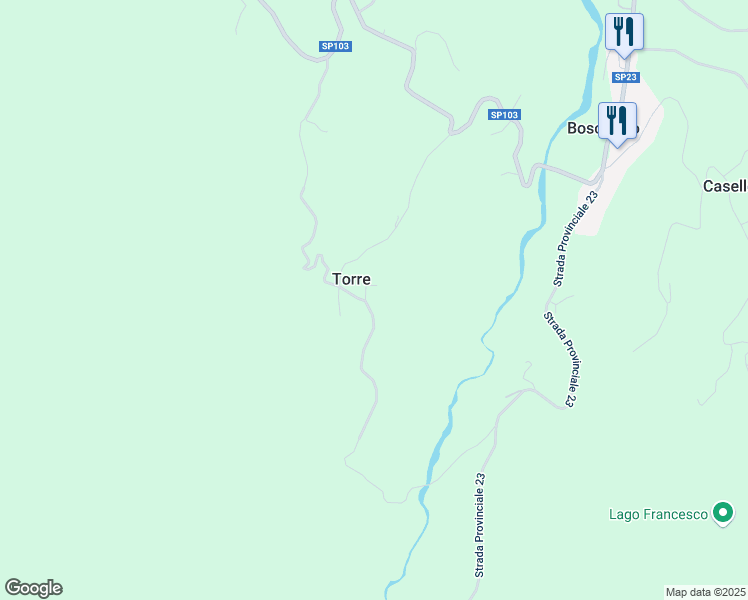 map of restaurants, bars, coffee shops, grocery stores, and more near 30 Frazione Groppo in Torre