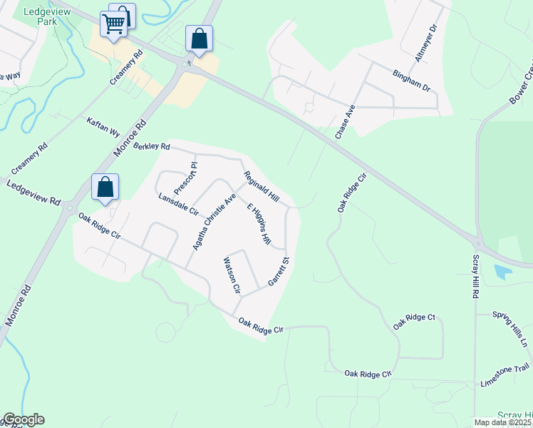 map of restaurants, bars, coffee shops, grocery stores, and more near 2443 Reginald Hill in De Pere