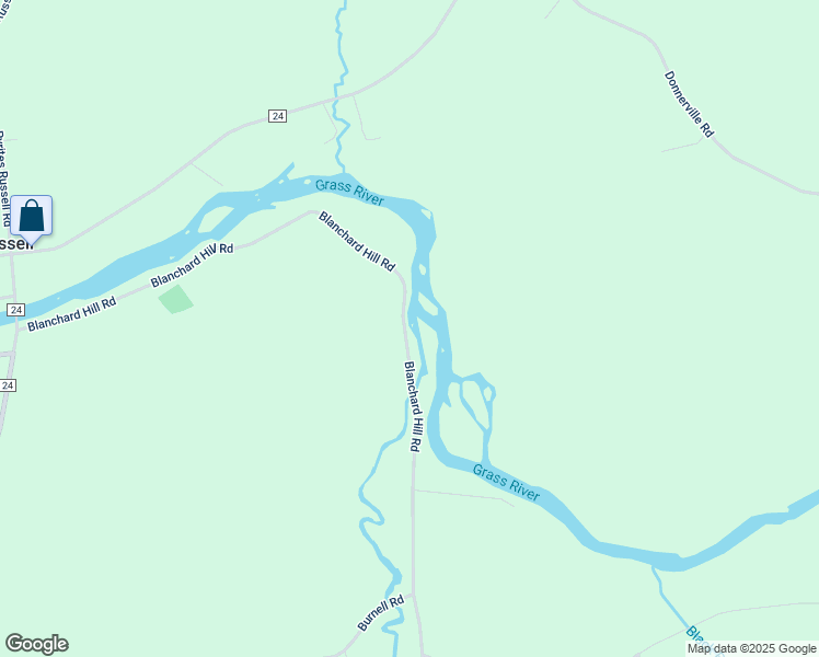 map of restaurants, bars, coffee shops, grocery stores, and more near 716 Blanchard Hill Rd in Russell
