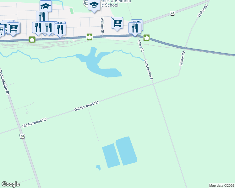 map of restaurants, bars, coffee shops, grocery stores, and more near 784 Old Norwood Road in Havelock