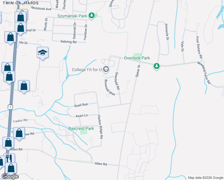 map of restaurants, bars, coffee shops, grocery stores, and more near 10 Brownell Way in South Burlington