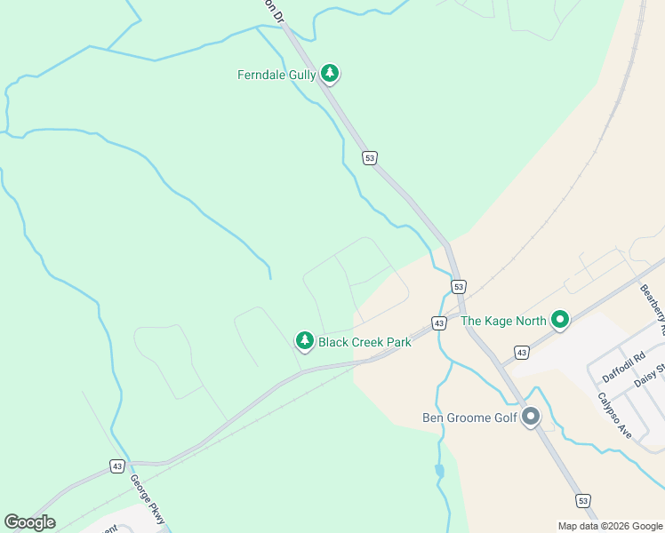 map of restaurants, bars, coffee shops, grocery stores, and more near 118 Mennill Drive in Springwater