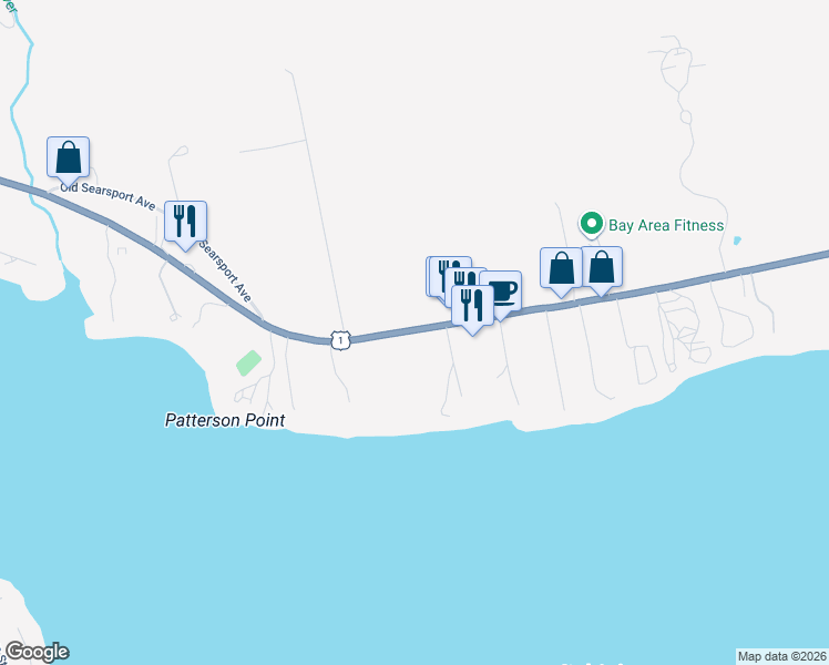 map of restaurants, bars, coffee shops, grocery stores, and more near 151 Searsport Avenue in Belfast