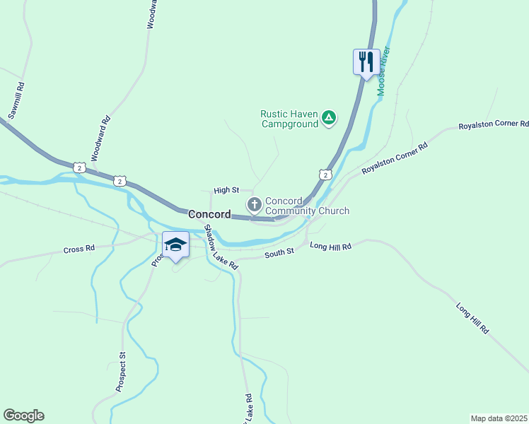 map of restaurants, bars, coffee shops, grocery stores, and more near 468 Main Street in Concord