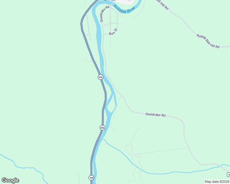 map of restaurants, bars, coffee shops, grocery stores, and more near 254-468 County Highway 9r in Au Sable Forks