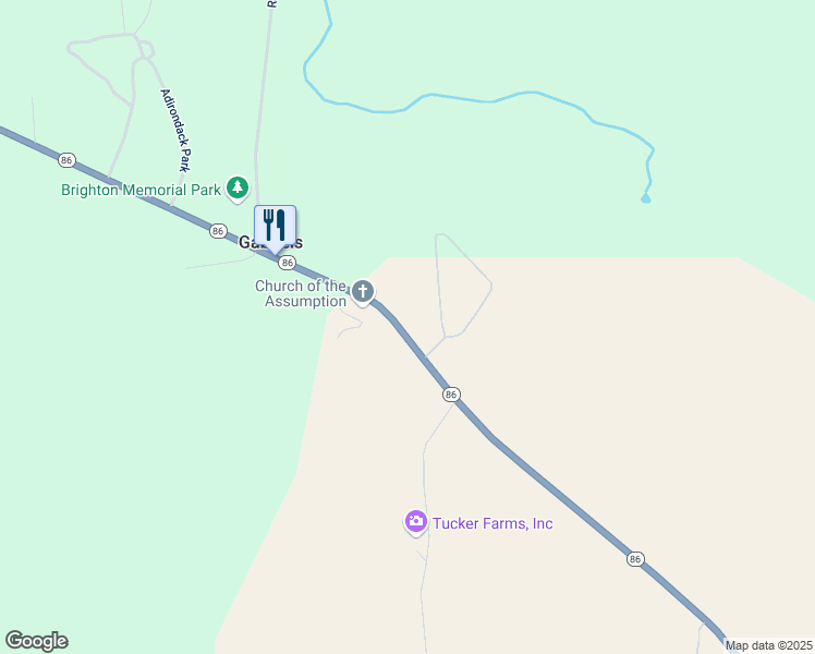 map of restaurants, bars, coffee shops, grocery stores, and more near Highway 86 in Gabriels