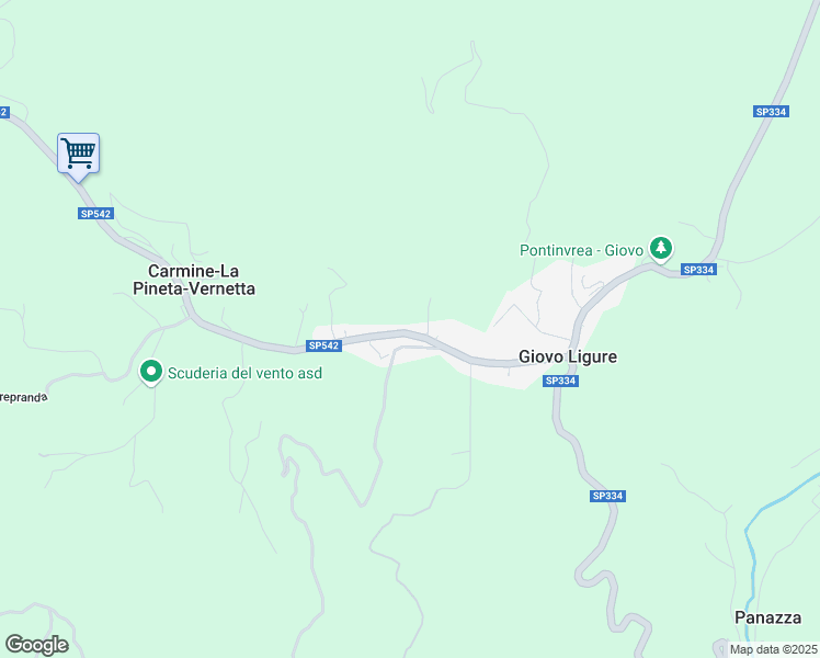 map of restaurants, bars, coffee shops, grocery stores, and more near 129 Via Giovo in Giovo Ligure
