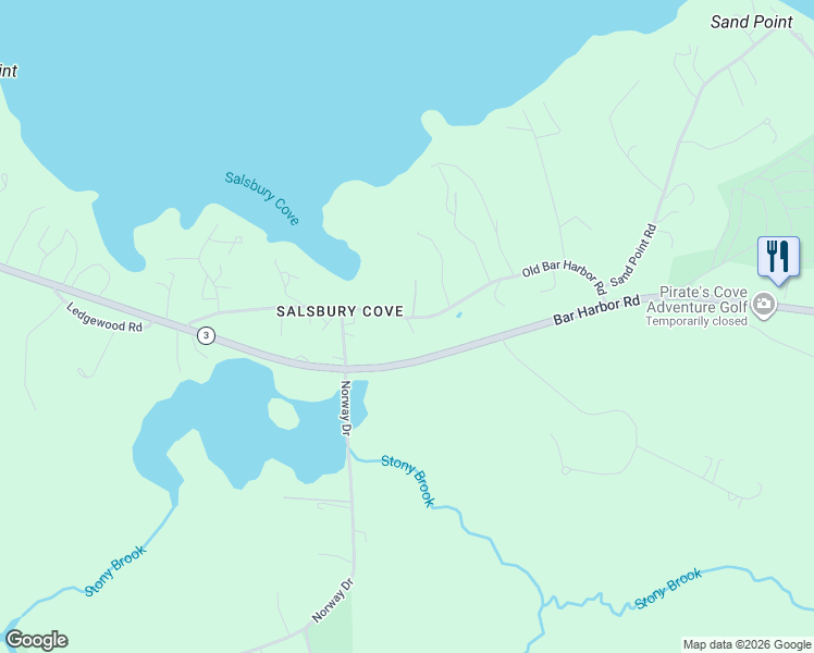 map of restaurants, bars, coffee shops, grocery stores, and more near 94 Old Bar Harbor Road in Bar Harbor
