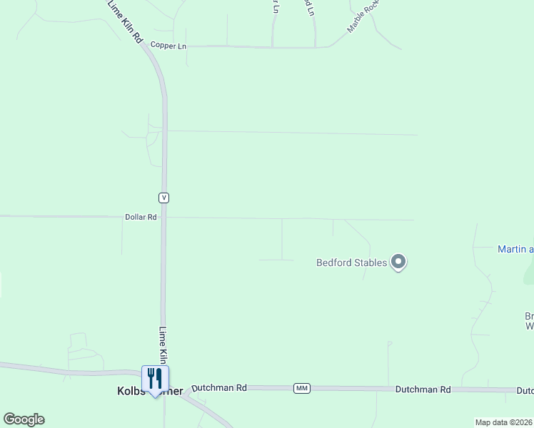 map of restaurants, bars, coffee shops, grocery stores, and more near 2538 Dollar Road in Green Bay
