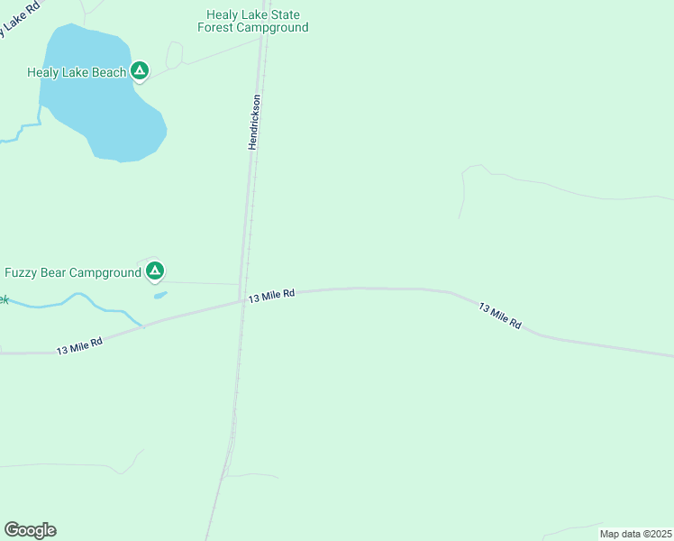 map of restaurants, bars, coffee shops, grocery stores, and more near 15490 13 Mile Road in Bear Lake