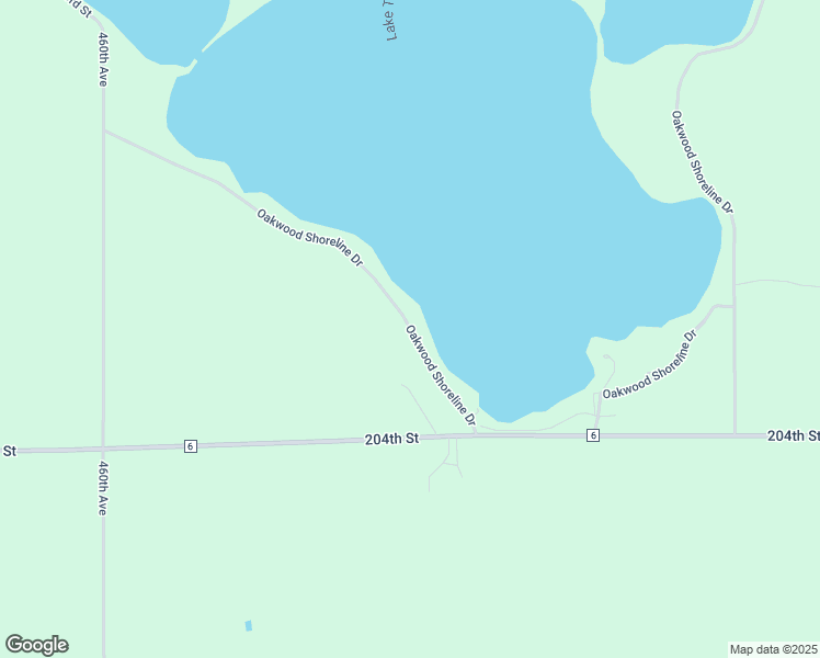 map of restaurants, bars, coffee shops, grocery stores, and more near South Oakwood Shoreline Drive in Brookings County