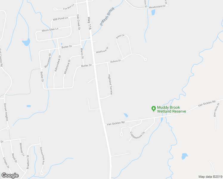 map of restaurants, bars, coffee shops, grocery stores, and more near 47 Highland Terrace in South Burlington