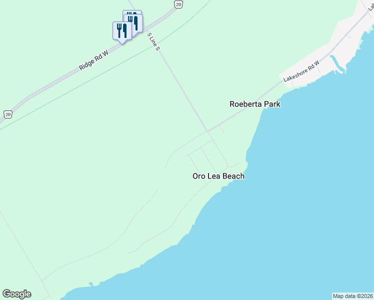 map of restaurants, bars, coffee shops, grocery stores, and more near 12 Lakeview Road in Oro Station