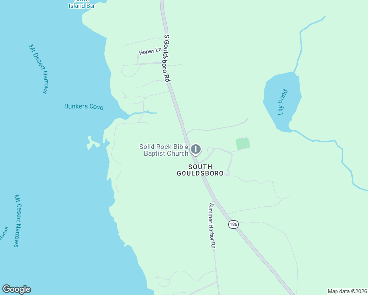 map of restaurants, bars, coffee shops, grocery stores, and more near 758 South Gouldsboro Road in Gouldsboro