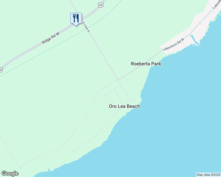 map of restaurants, bars, coffee shops, grocery stores, and more near 12 Lakeview Road in Oro Station