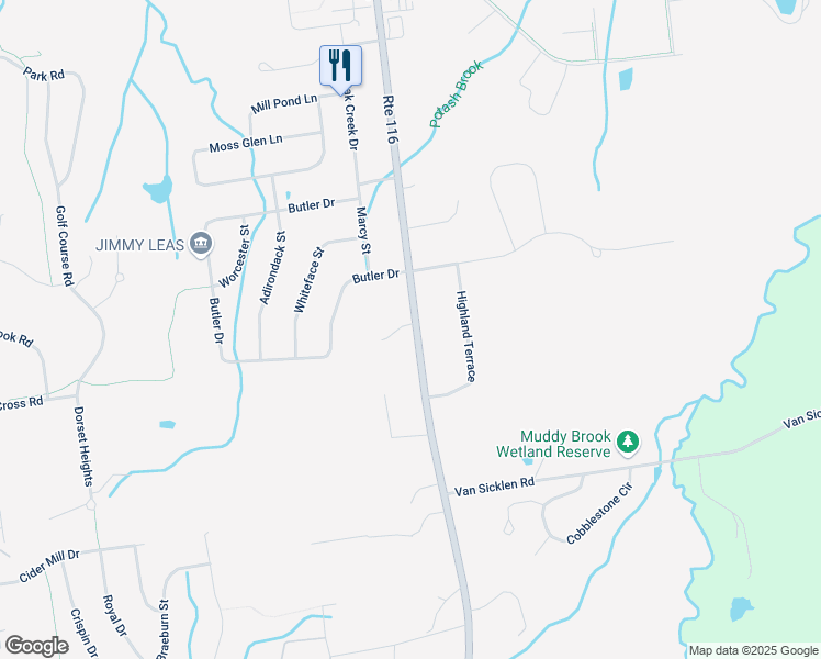 map of restaurants, bars, coffee shops, grocery stores, and more near 1375 Hinesburg Road in South Burlington