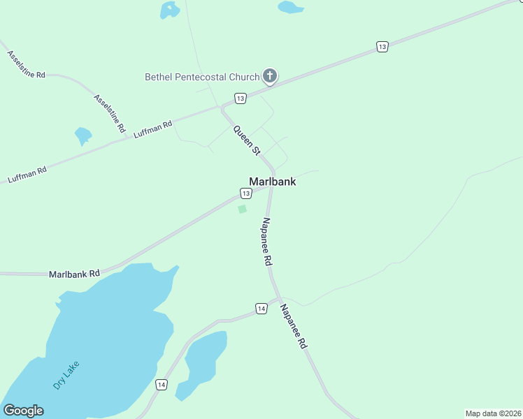 map of restaurants, bars, coffee shops, grocery stores, and more near 489 Napanee Road in Marlbank
