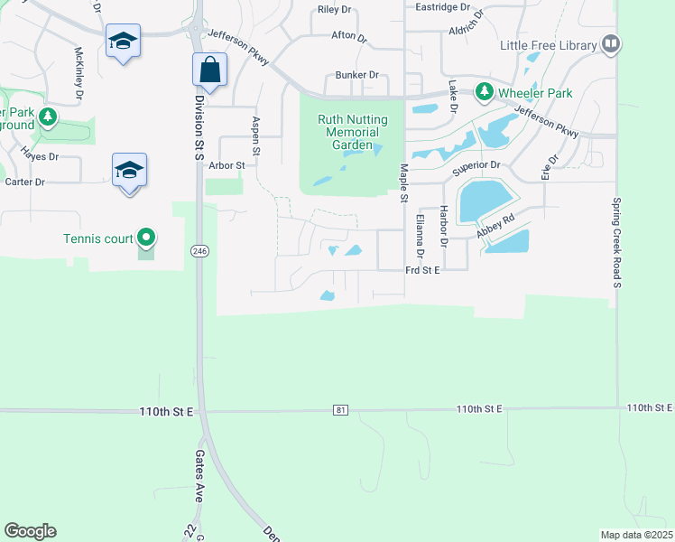 map of restaurants, bars, coffee shops, grocery stores, and more near 501 Ford Street in Northfield