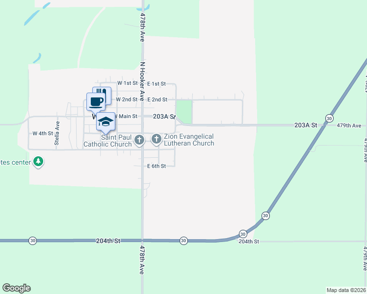 map of restaurants, bars, coffee shops, grocery stores, and more near 302 East 5th Street in White