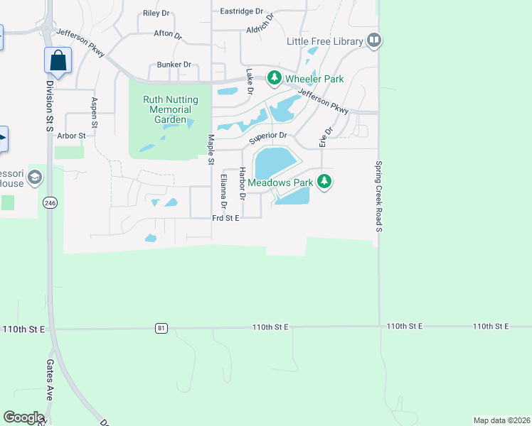 map of restaurants, bars, coffee shops, grocery stores, and more near 2425 Brogan Drive in Northfield