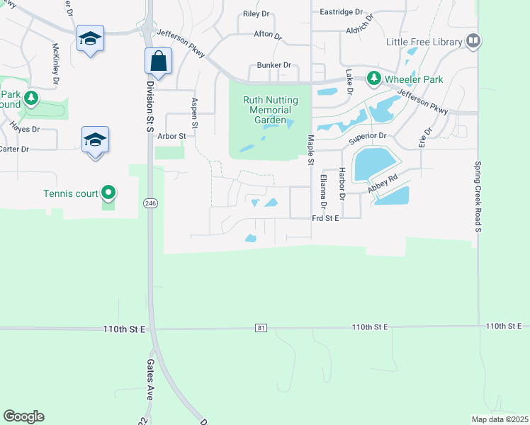 map of restaurants, bars, coffee shops, grocery stores, and more near 501 Ford Street in Northfield
