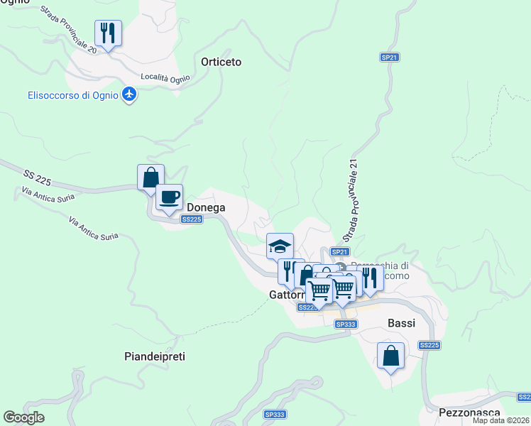 map of restaurants, bars, coffee shops, grocery stores, and more near 5 Via Vallecalda in Gattorna