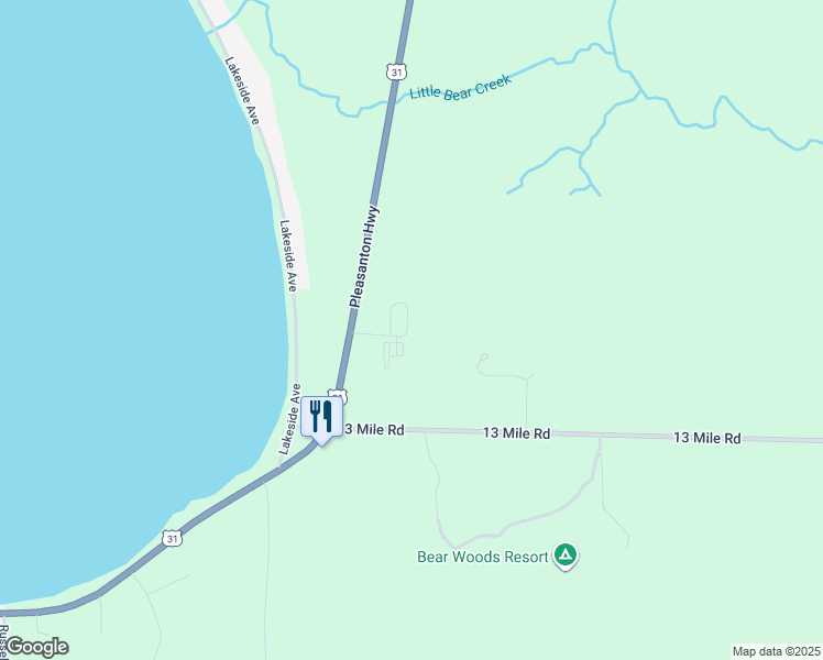 map of restaurants, bars, coffee shops, grocery stores, and more near 13321 Pleasanton Highway in Bear Lake