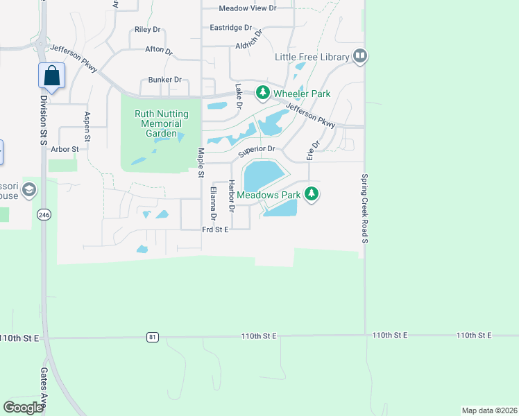 map of restaurants, bars, coffee shops, grocery stores, and more near 2425 Brogan Drive in Northfield