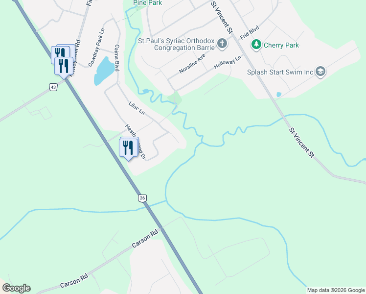map of restaurants, bars, coffee shops, grocery stores, and more near 38 Lilac Lane in Midhurst