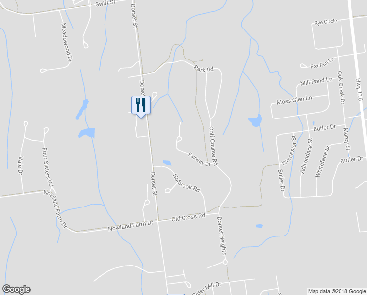 map of restaurants, bars, coffee shops, grocery stores, and more near 160 Fairway Drive in South Burlington