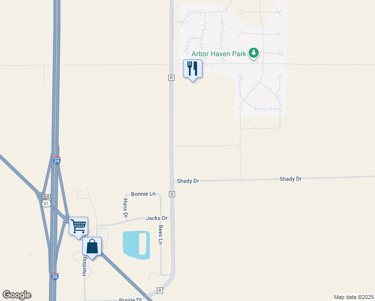 map of restaurants, bars, coffee shops, grocery stores, and more near County Highway R in Plover