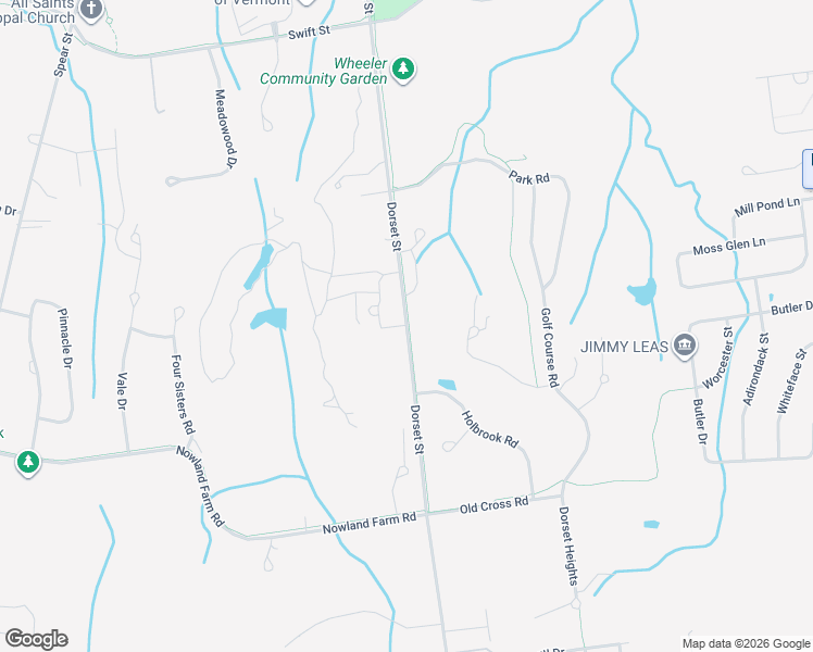 map of restaurants, bars, coffee shops, grocery stores, and more near 1299 Dorset Street in South Burlington