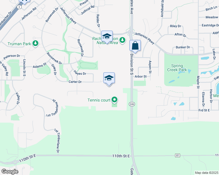 map of restaurants, bars, coffee shops, grocery stores, and more near 2200 Division Street South in Northfield