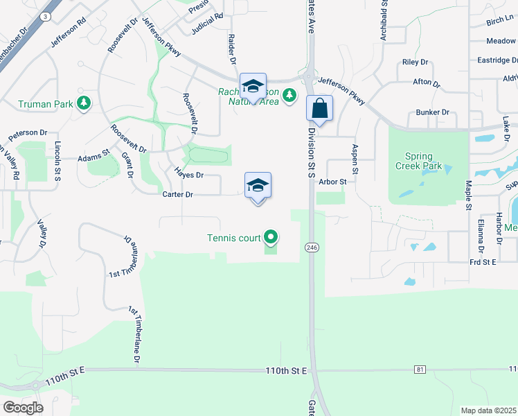 map of restaurants, bars, coffee shops, grocery stores, and more near 2200 Division Street South in Northfield