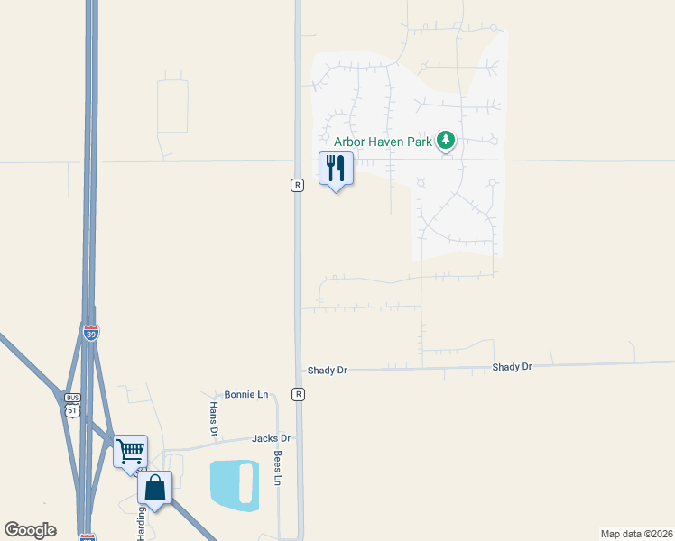 map of restaurants, bars, coffee shops, grocery stores, and more near 5671 Pleasant Drive in Plover
