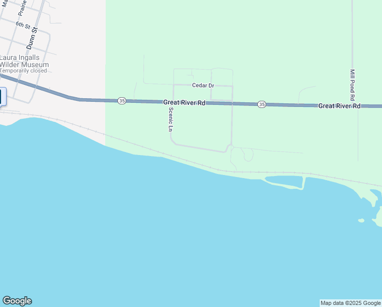 map of restaurants, bars, coffee shops, grocery stores, and more near N758 Scenic Lane in Pepin