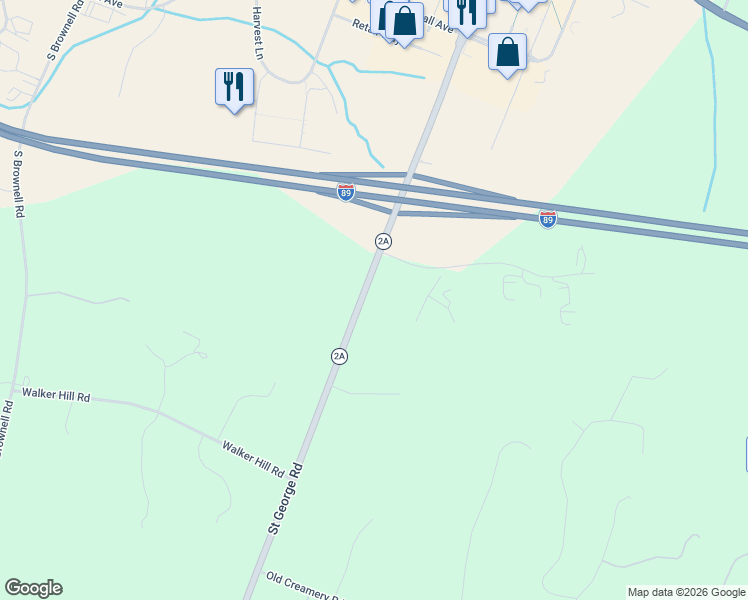 map of restaurants, bars, coffee shops, grocery stores, and more near 3239 Saint George Road in Williston