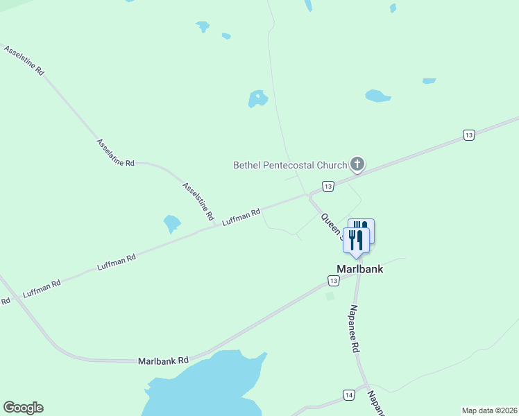 map of restaurants, bars, coffee shops, grocery stores, and more near 51 Luffman Road in Marlbank