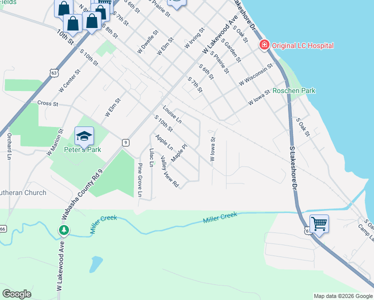 map of restaurants, bars, coffee shops, grocery stores, and more near 825 Apple Lane in Lake City