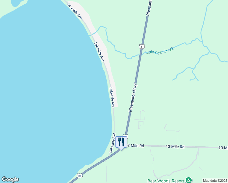 map of restaurants, bars, coffee shops, grocery stores, and more near 13379 Lakeside Avenue in Bear Lake