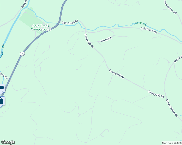 map of restaurants, bars, coffee shops, grocery stores, and more near 108 North Hill Road in Stowe