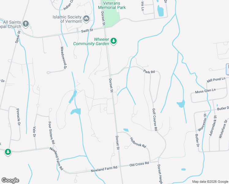 map of restaurants, bars, coffee shops, grocery stores, and more near 1200 Dorset Street in South Burlington
