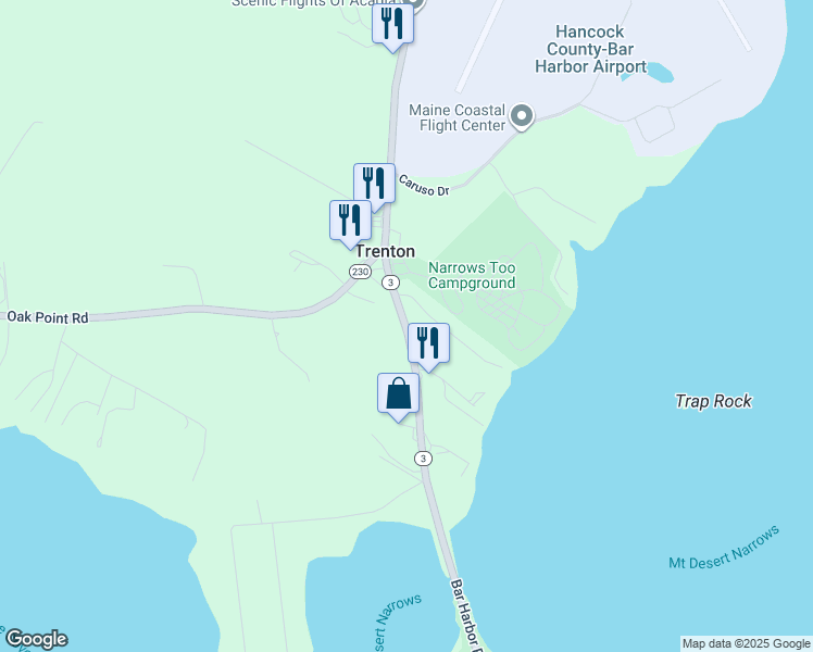map of restaurants, bars, coffee shops, grocery stores, and more near 1172 Bar Harbor Road in Trenton