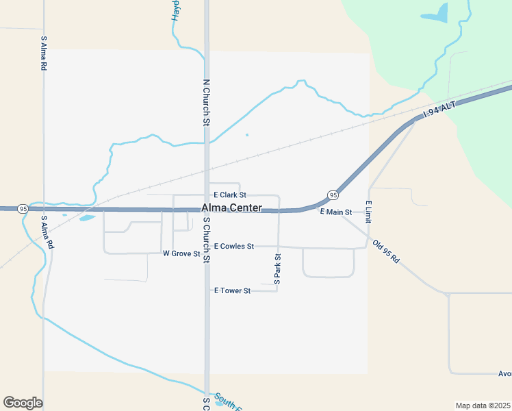 map of restaurants, bars, coffee shops, grocery stores, and more near 242 East Main Street in Alma Center