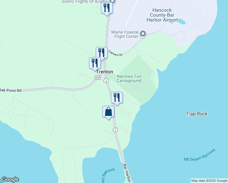 map of restaurants, bars, coffee shops, grocery stores, and more near 1172 Bar Harbor Road in Trenton