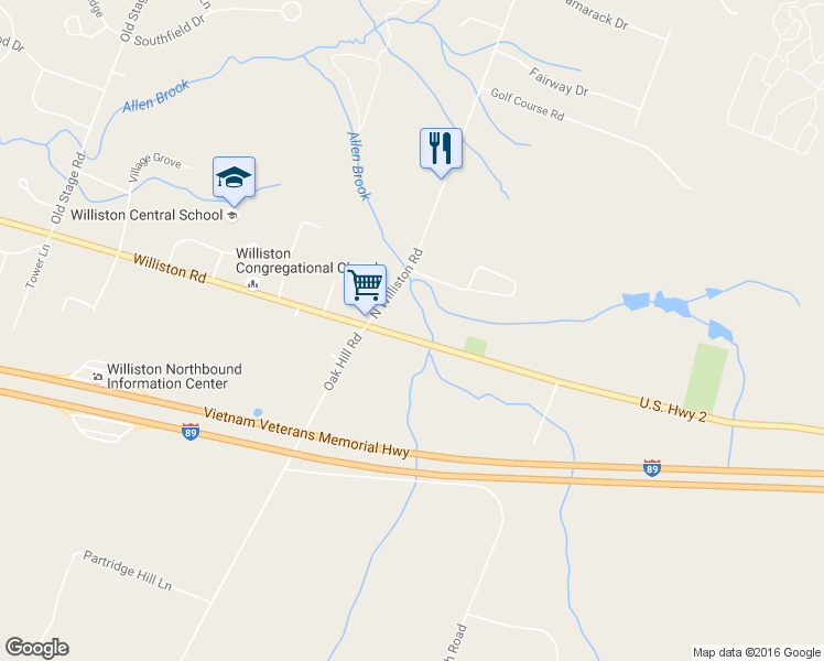 map of restaurants, bars, coffee shops, grocery stores, and more near 8225 Williston Rd in Williston