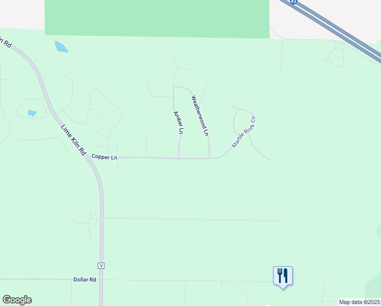 map of restaurants, bars, coffee shops, grocery stores, and more near 2489 Copper Lane in Green Bay