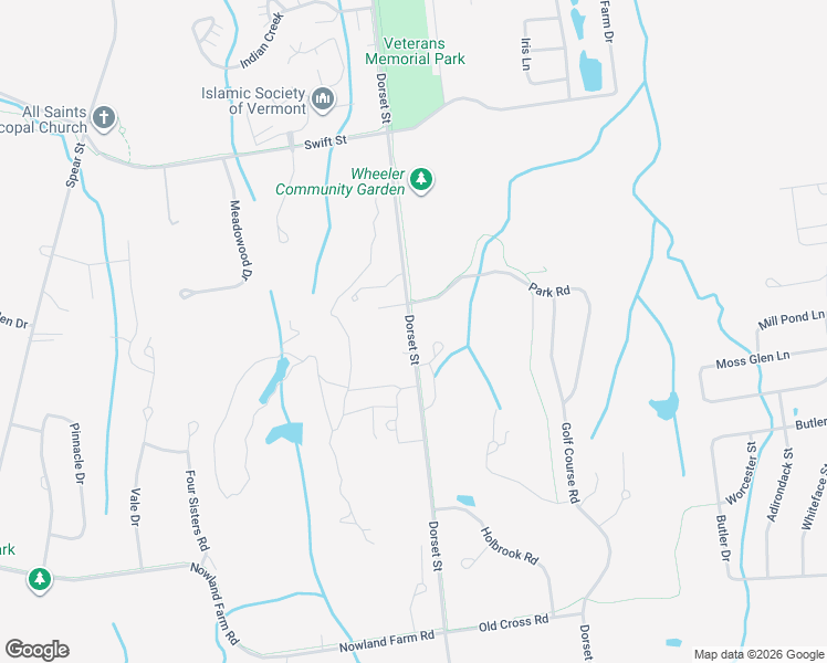 map of restaurants, bars, coffee shops, grocery stores, and more near 1200 Dorset Street in South Burlington