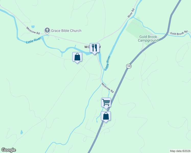 map of restaurants, bars, coffee shops, grocery stores, and more near 151 Adams Mill Road in Stowe