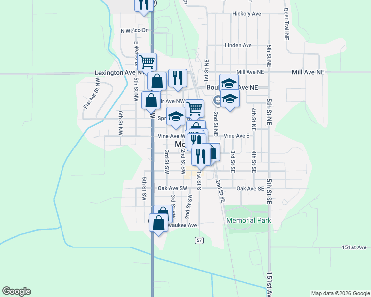 map of restaurants, bars, coffee shops, grocery stores, and more near 100 Ash Avenue Southwest in Montgomery